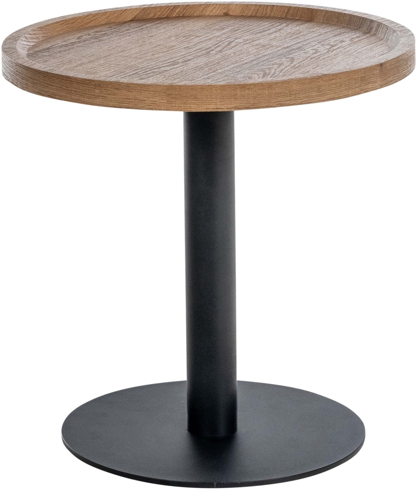 CLP Beistelltisch Aspen runde Tischplatte mit schwarzem Metallgestell,braun M Bild 1