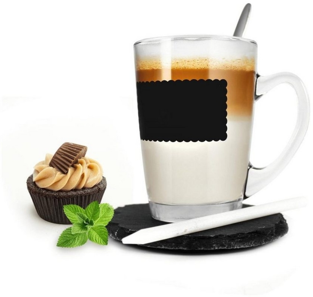 Kaffeeglas 4tlg mit Löffel und Teller Teeglas Tasse Becher Latte Macchiato Glas Bild 1