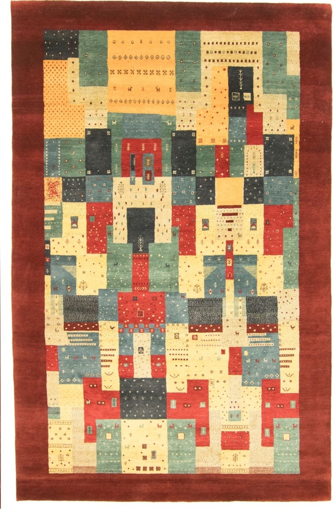 Morgenland Gabbeh Teppich - Loribaft Indus - Awaro - rechteckig - 300 x 200 - Rot Bild 1