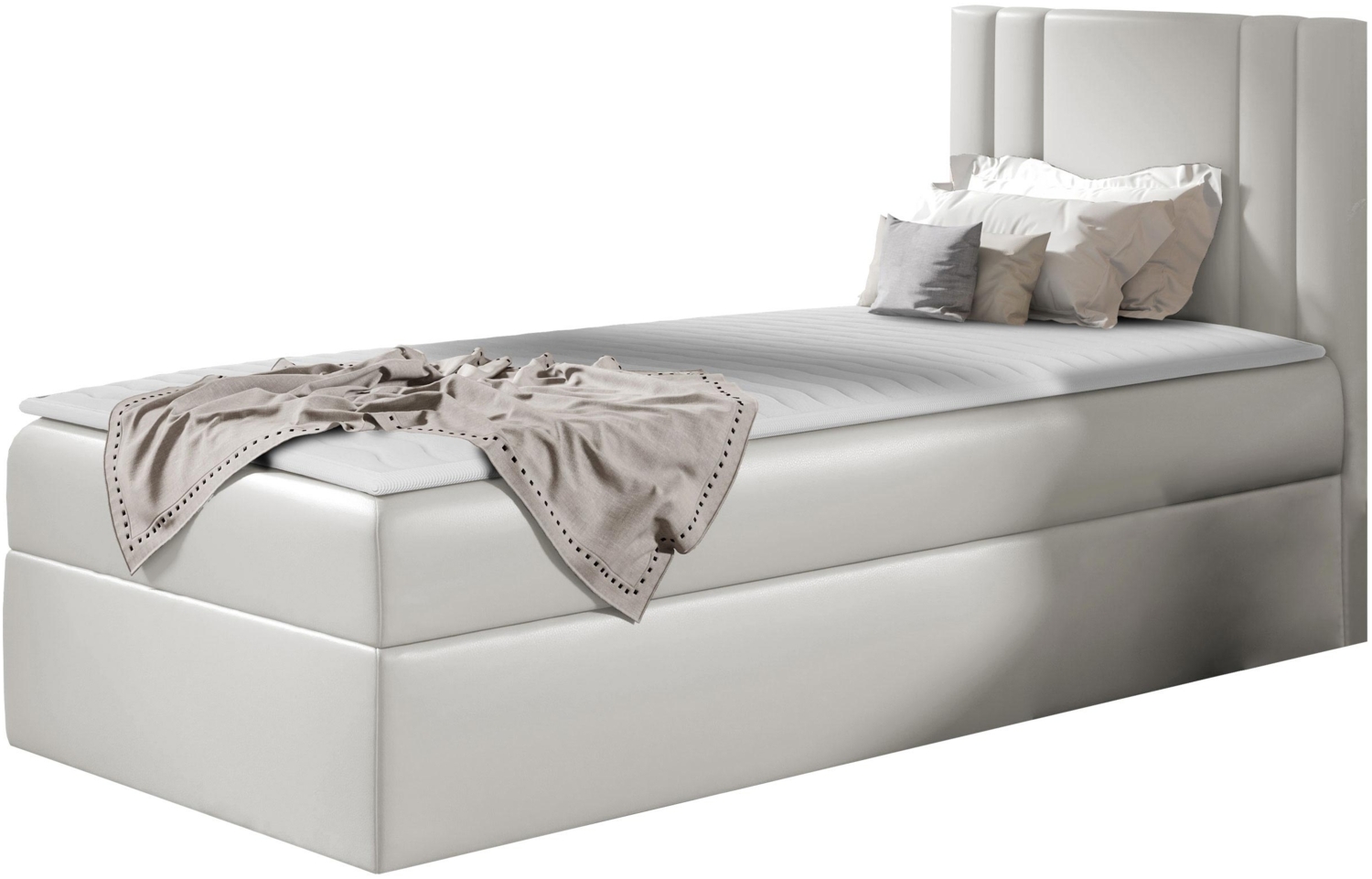 Boxspringbett 'Harlon Mini' rechts,  beige 90 x 200 cm Bild 1