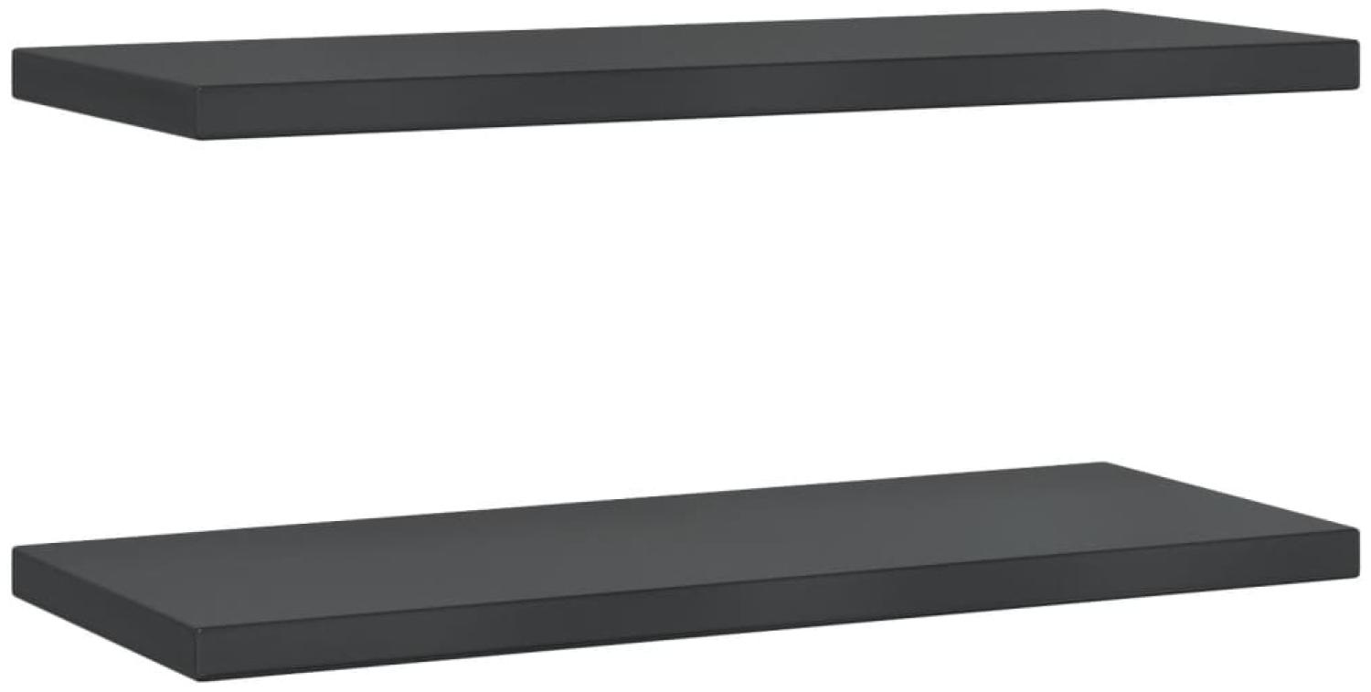 vidaXL Wandregale 2 Stk. 75x30x3 cm Schwarz Edelstahl 30291 Bild 1