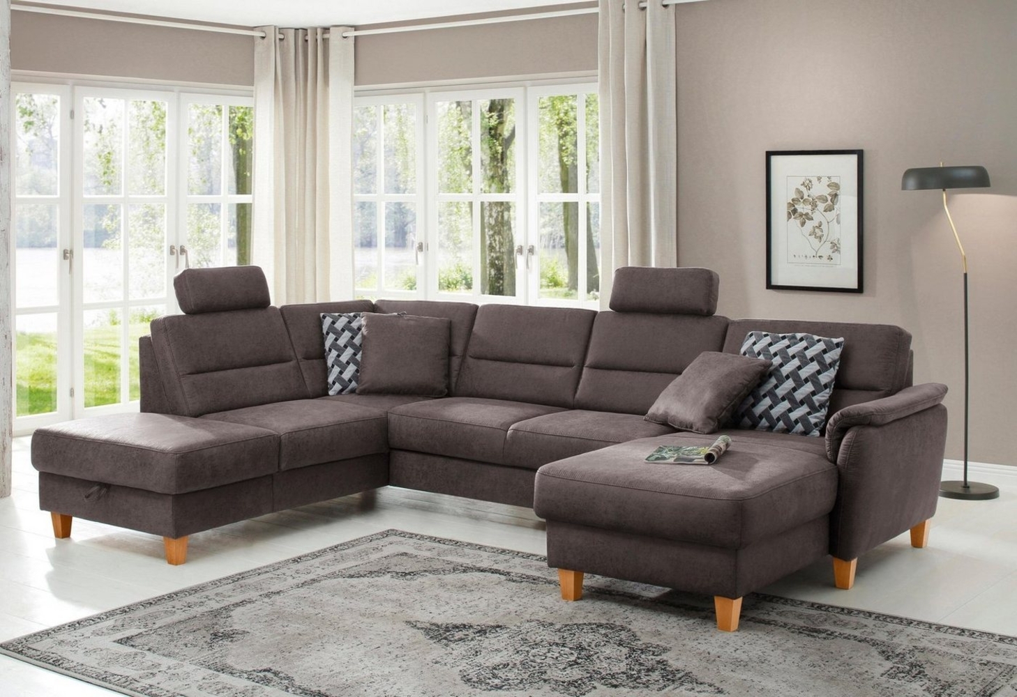 Home affaire Wohnlandschaft Palmera U-Form, Federkern, ohne Stauraum Bild 1