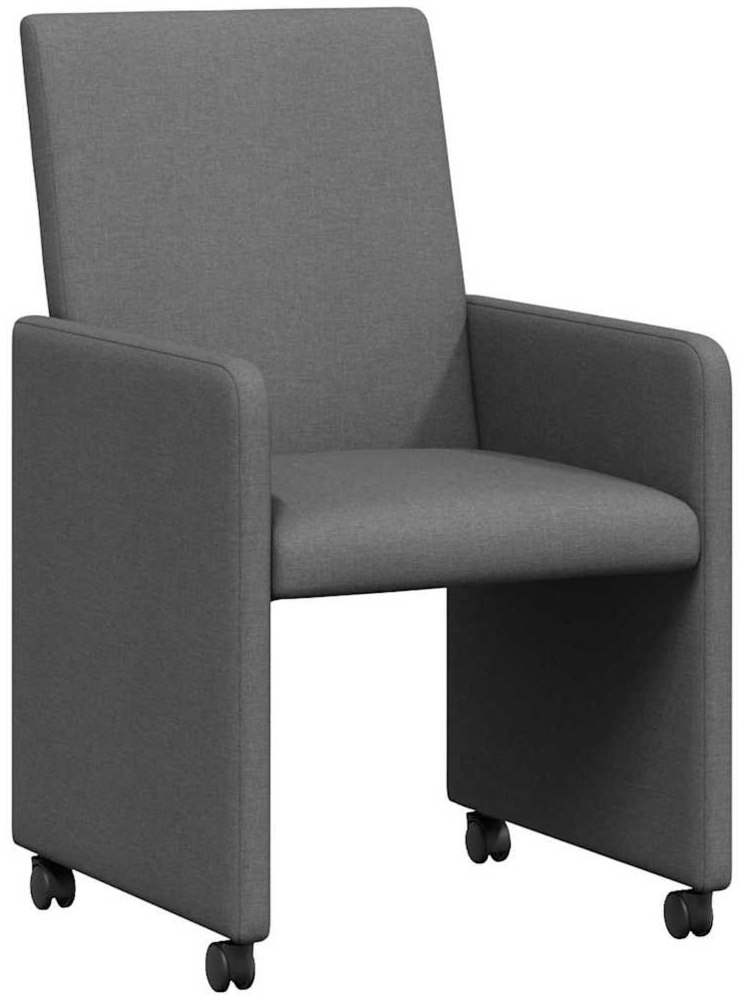 vidaXL Esszimmerstühle mit Rollen 2 pcs Dunkelgrau 57 x 66 x 94 cm 42017808 Bild 1