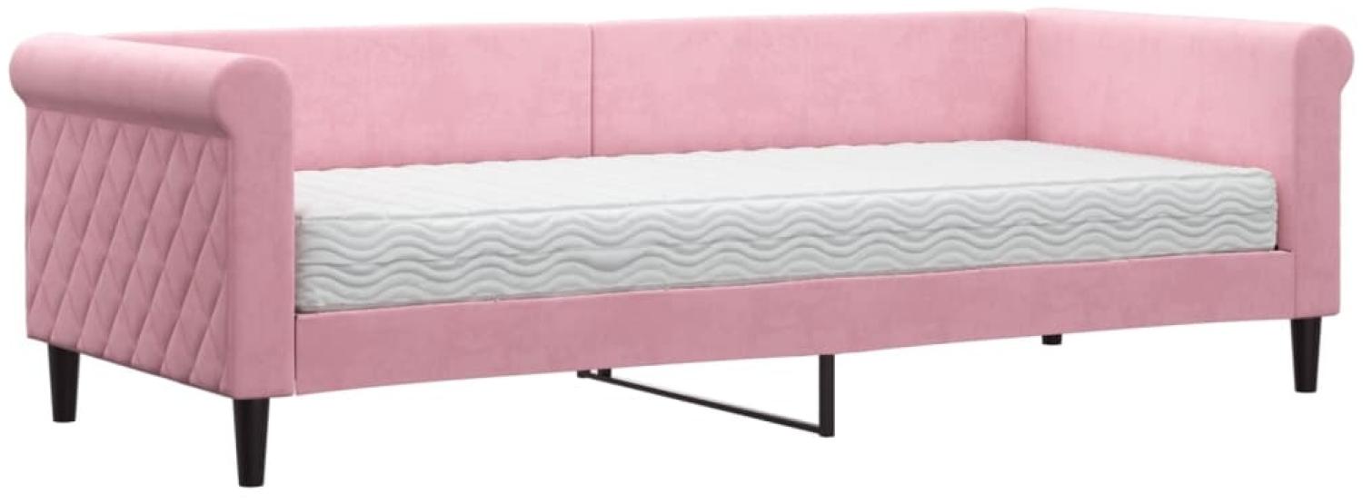 vidaXL Tagesbett mit Matratze Rosa 80x200 cm Samt 3197743 Bild 1