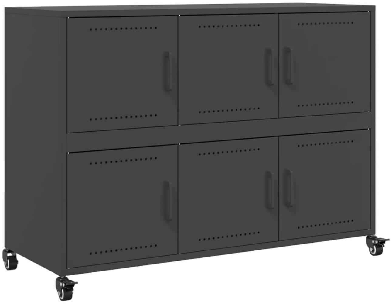 vidaXL Sideboard Schwarz 100,5x39x72 cm Stahl 846740 Bild 1