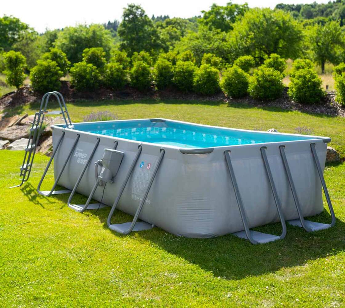 Summer Waves Elite Frame Pool | Aufstellpool rechteckig | Grau | 400x200x100 cm Bild 1