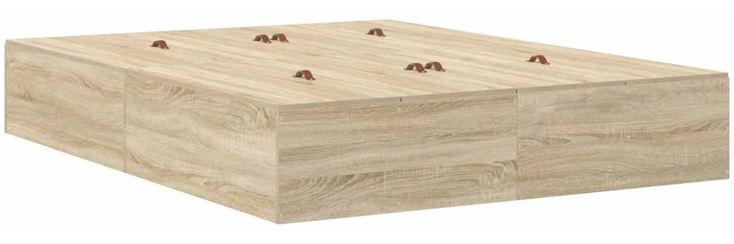 vidaXL Aufbewahrungsbettgestell Sonoma-Eiche 150 cm Holzwerkstoff 3335647 Bild 1