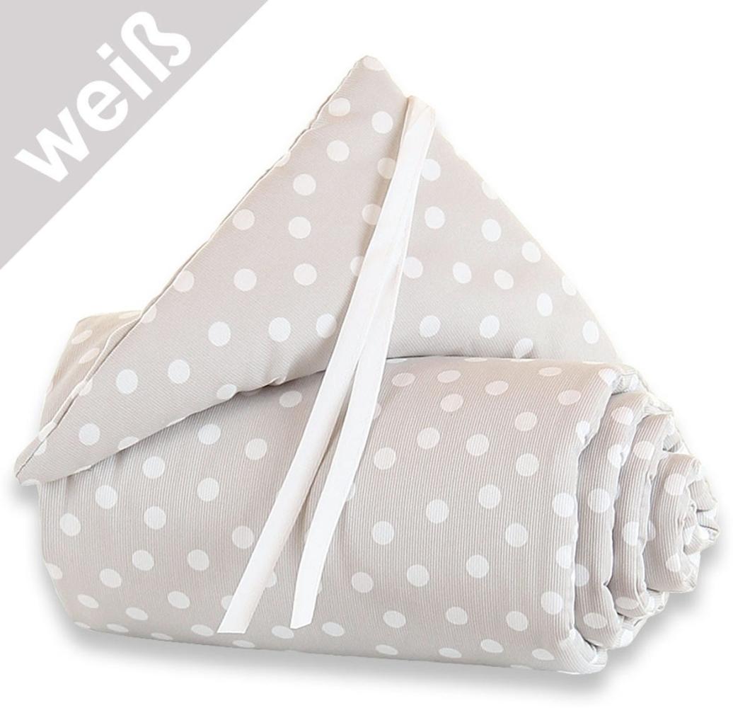 Babybay Nestchen Piqué für Maxi, Boxspring und Comfort, perlgrau Punkte weiß Bild 1