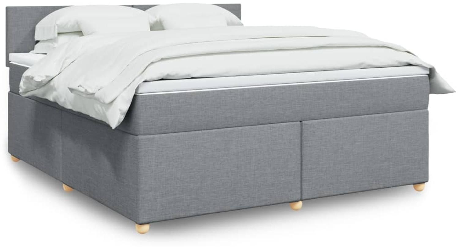 vidaXL Boxspringbett mit Matratze Hellgrau 180x200 cm Stoff 3289052 Bild 1