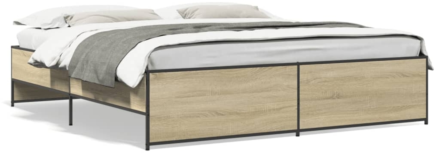 vidaXL Bettgestell Sonoma-Eiche 180x200 cm Holzwerkstoff und Metall 3279873 Bild 1