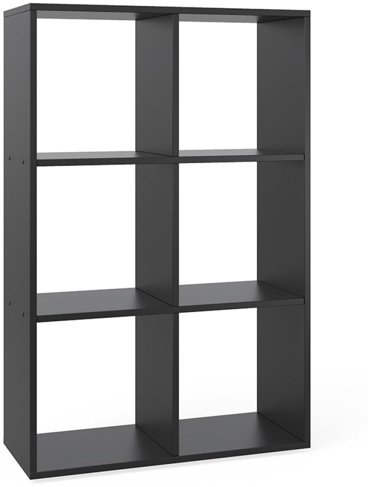 VICCO Raumteiler - 6 Fächer Regal Bücherregal Standregal Hochregal Schwarz Bild 1