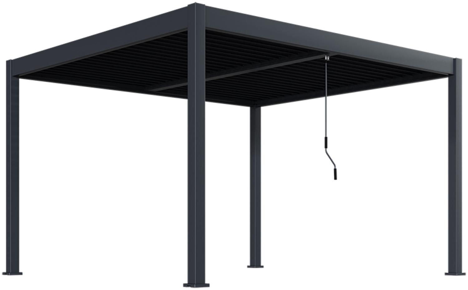 Voll-Aluminium Deluxe Lamellendach Pergola 3,6x4 m anthrazit Bild 1