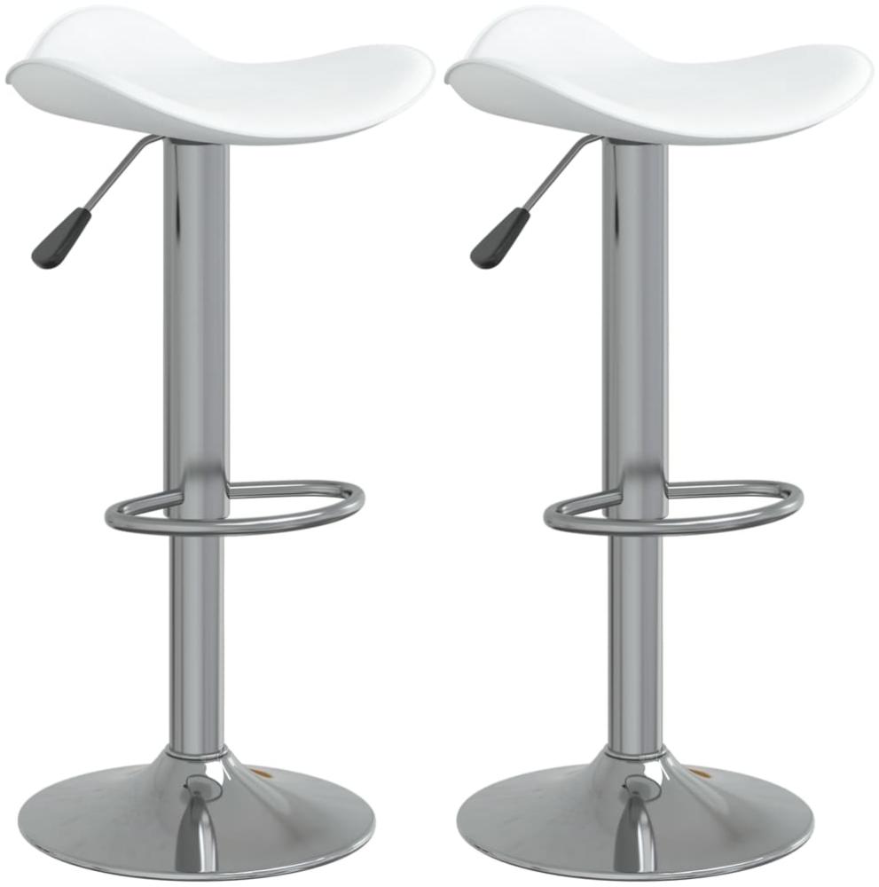 vidaXL Barhocker 2 Stk. Weiß Verchromter Stahl und Kunstleder 335089 Bild 1