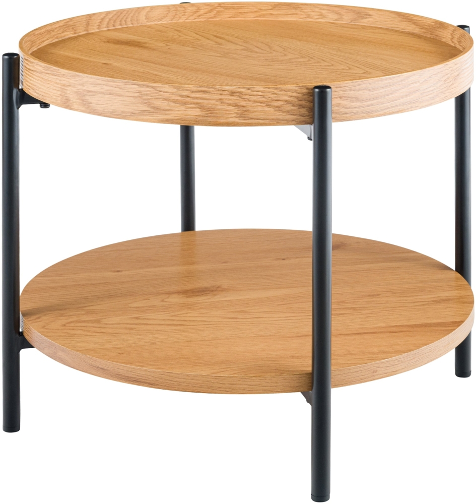 Couchtisch HONIM - Holz Natura 50x50x40 cm | Sofatisch Rund Beistelltisch Holz Wohnzimmertisch Klein Bild 1