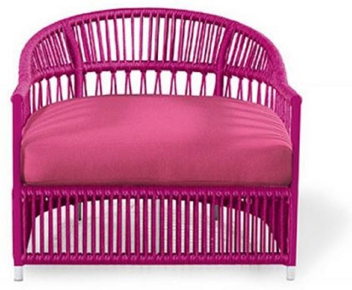 Casa Padrino Luxus Sessel Pink 86x98 x H. 76 cm - Handgewebter Wetterbeständiger Sessel - Hotel Pool Sessel Möbel - Luxus Qualität Bild 1