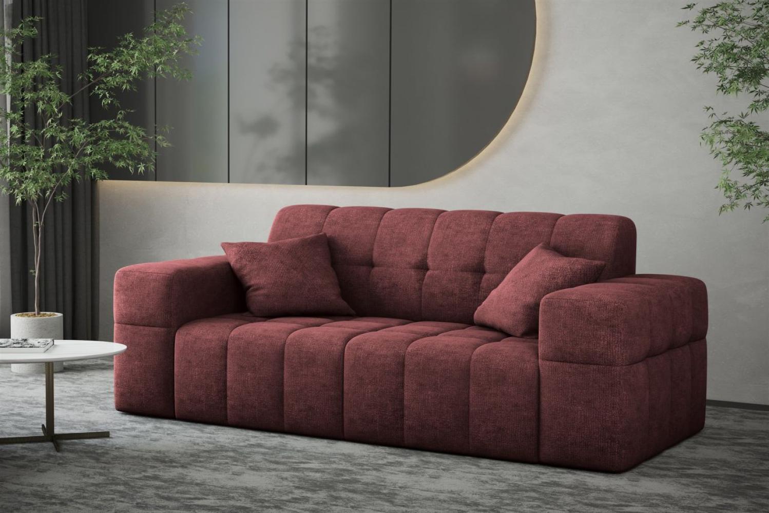 Sofa Designersofa NANCY 2-Sitzer in Stoff Perfekt Harmony Bordeauxrot Bild 1