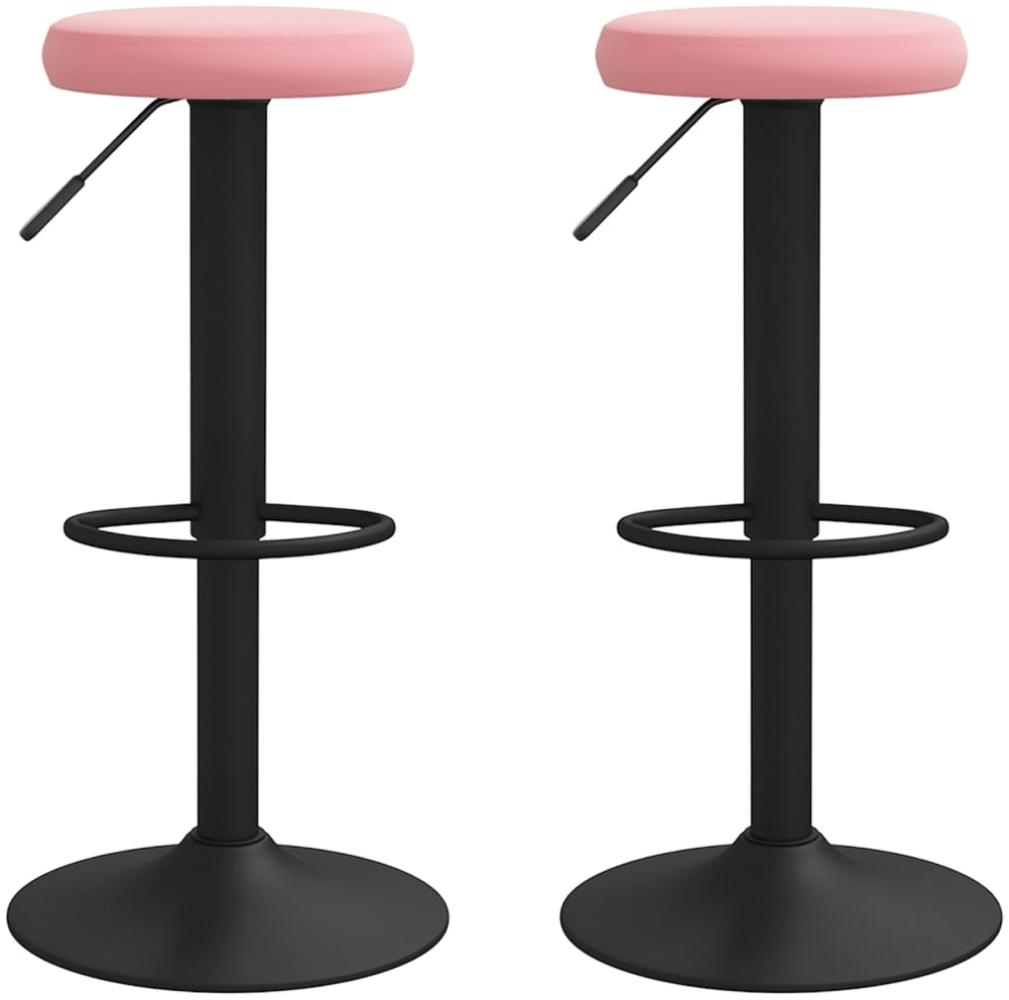 vidaXL Barhocker 2 Stk. Rosa Samt 333148 Bild 1