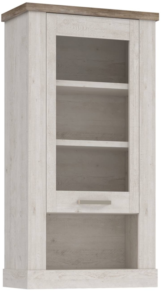 Hängevitrine DURO 1 Glastür Hängeschrank Optik Pinie weiß antik Bild 1