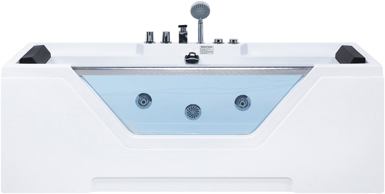 Whirlpool Badewanne weiß rechteckig 170 x 80 cm GRENADA Bild 1