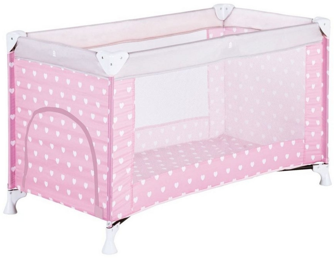 Schardt 'Herzchen' Reisebett 60x120 cm, rosa, mit Schlupf und Tragetasche Bild 1