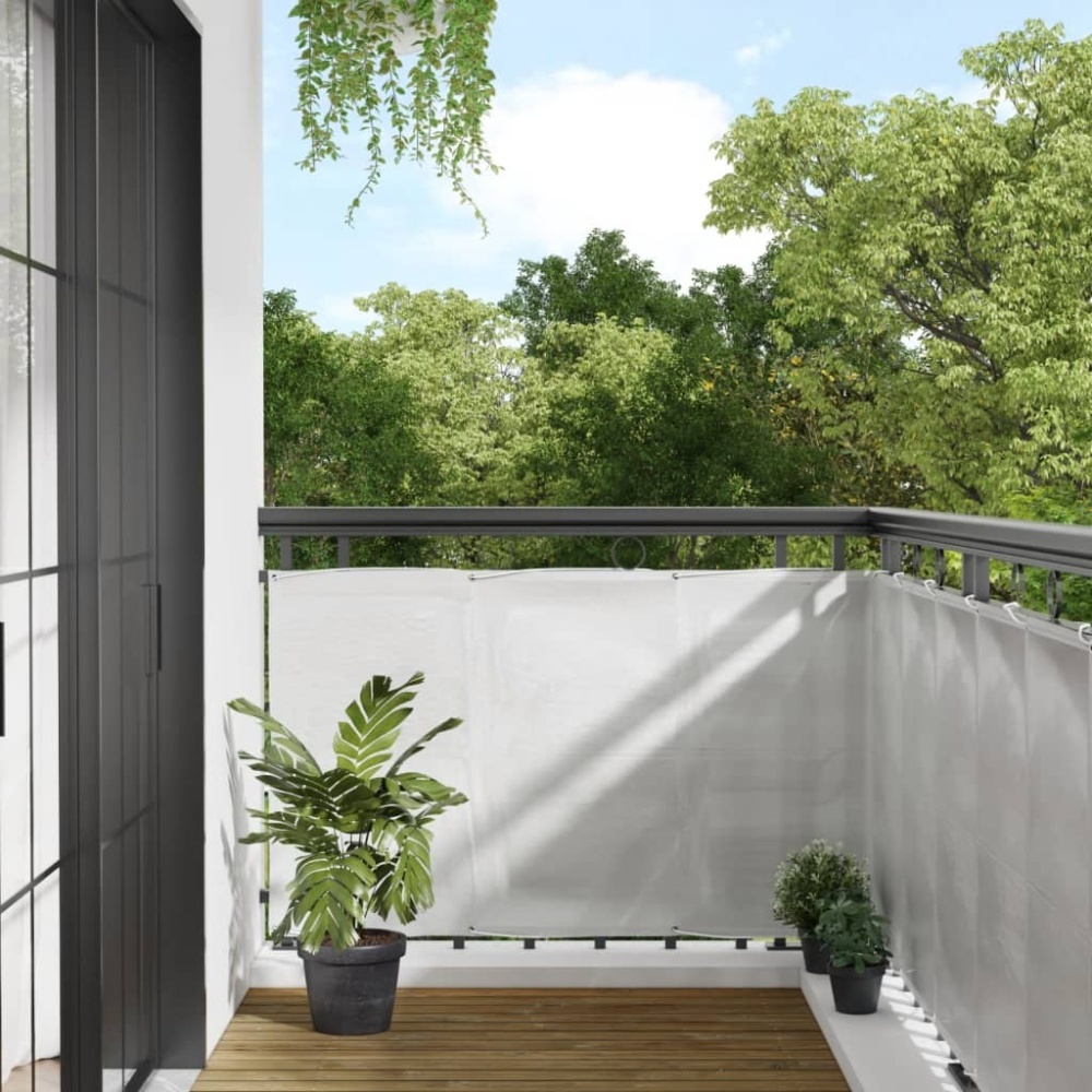 vidaXL Balkon-Sichtschutz Hellgrau 90x500 cm 100 % Polyester Oxford 4000009 Bild 1