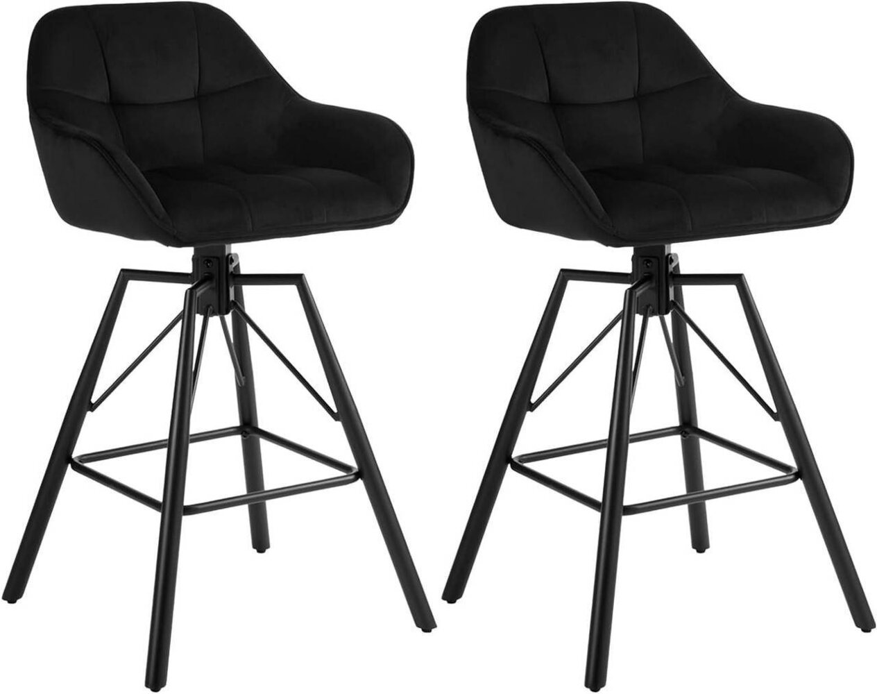 Woltu Barhocker (2 St), 2er Set, mit Lehne Fußstütze, drehbar Bild 1