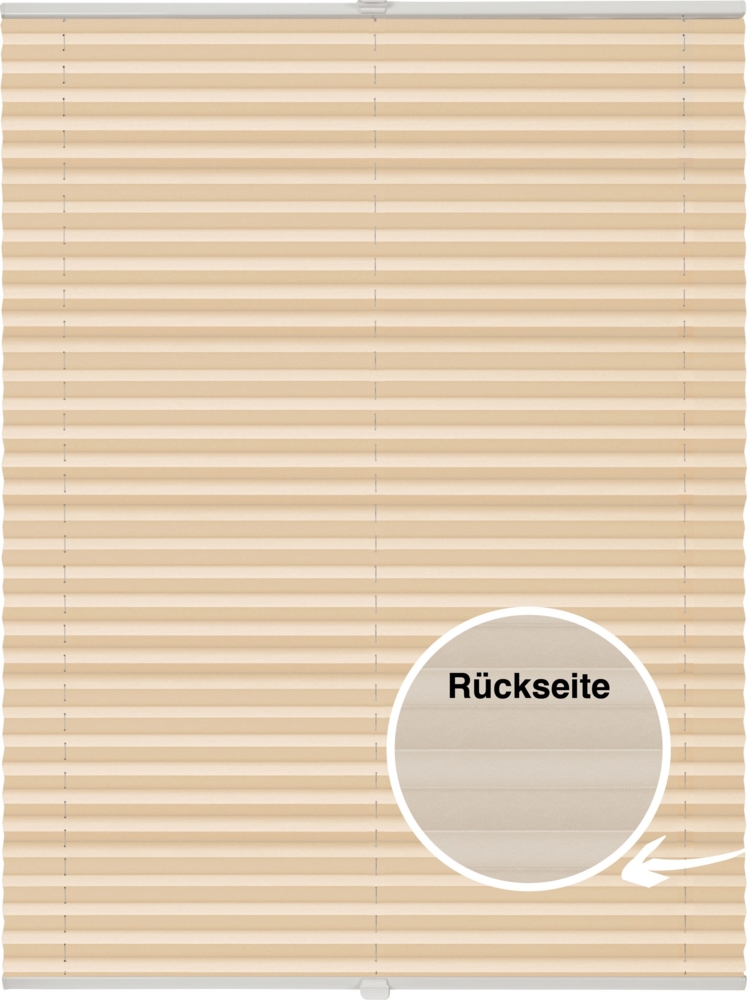 ondeco Plissee Thermo für Fenster innen, Montage in Glasleiste mit Spannschuh, Sonnenschutz-Rollo, Lichtschutz und blickdicht, leichte Verdunkelung, Hellorange, B): 30-40 cm, H): 151-200 cm Bild 1