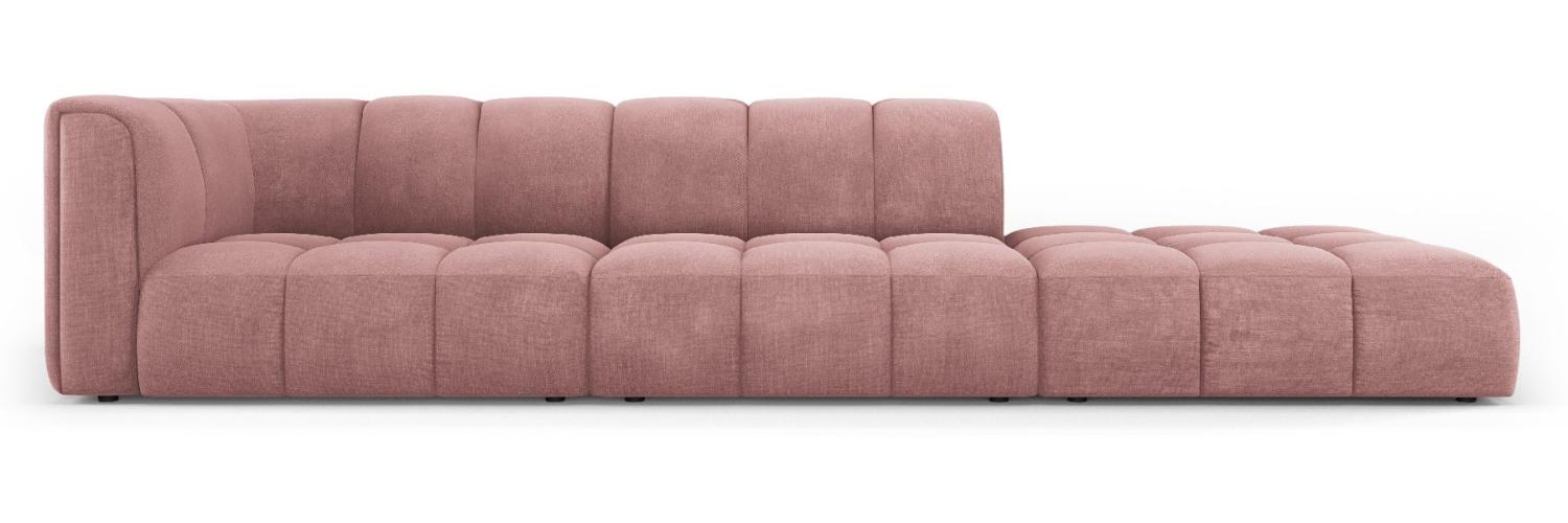 Micadoni Modulares Sofa Serena 4-Sitzer offene Seite Rechts Strukturierter Stoff Rosa Bild 1