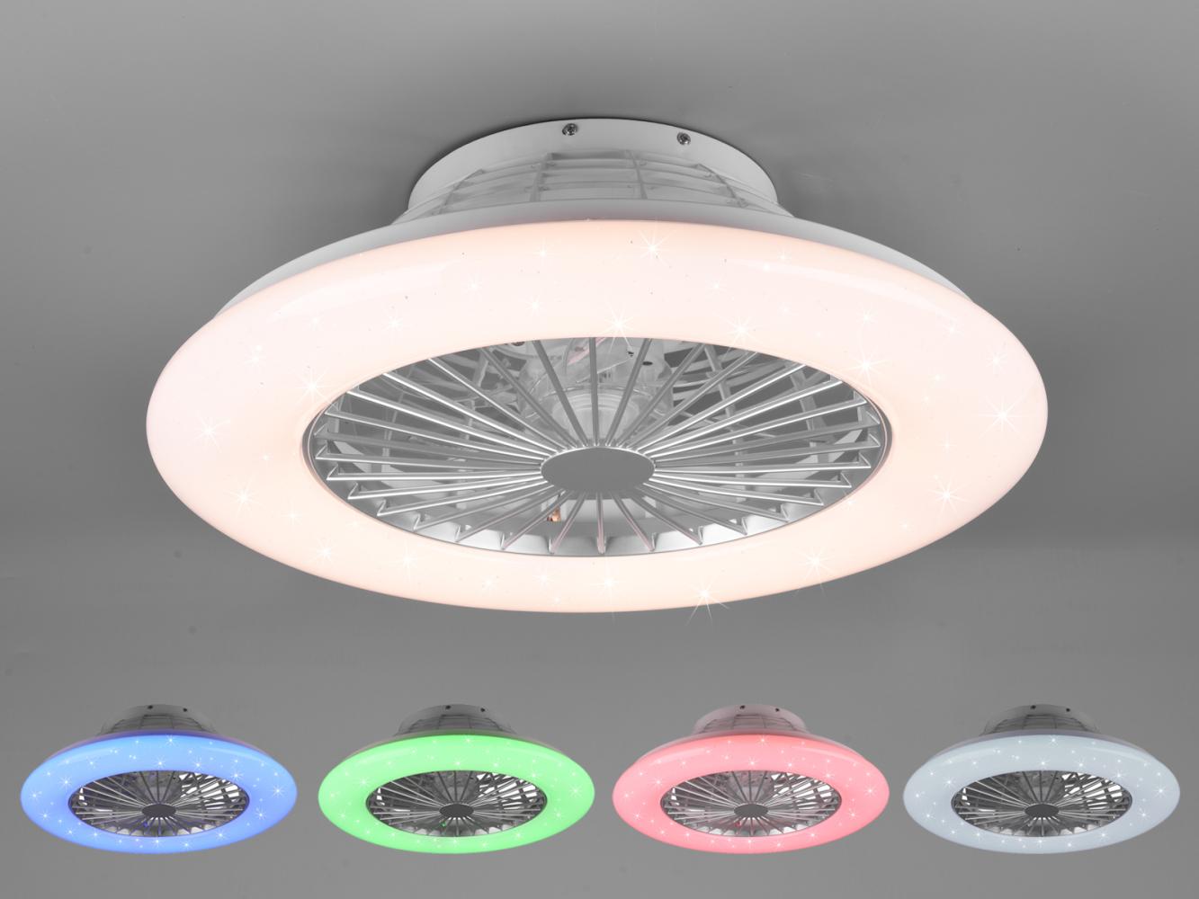 LED Deckenventilator, RGB, Fernbedienung, 50 cm Bild 1