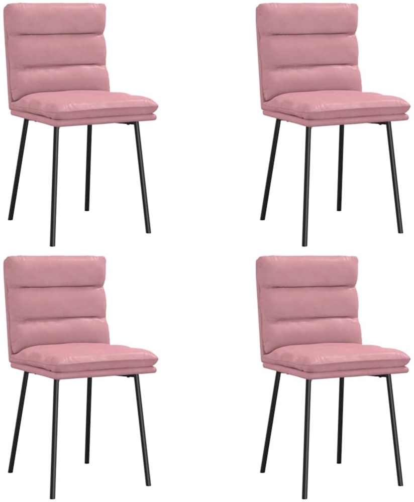 vidaXL Esszimmerstühle 4 Stk. Rosa Samt 3315386 Bild 1