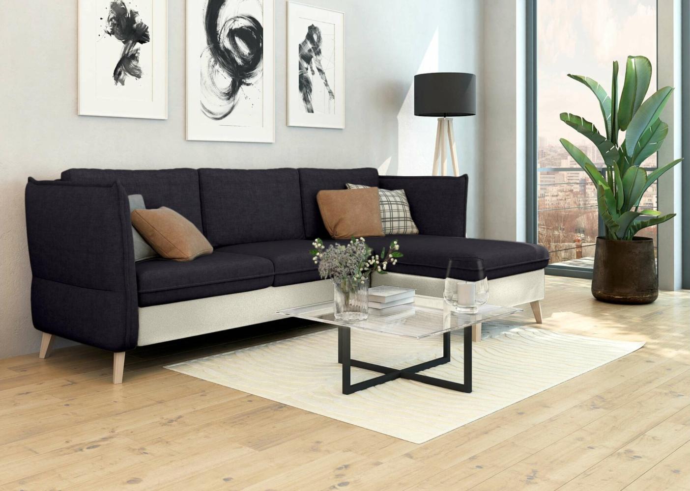 Stylefy Felipa Ecksofa Kunstleder SOFT Mikrofaser ENJOY Hellgrau Graphit Rechts Bild 1
