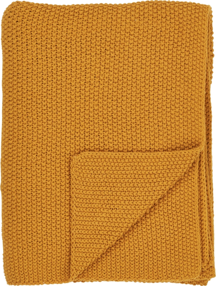 Kariert, recycelte Baumwolle, ocker, 130x170 cm Bild 1