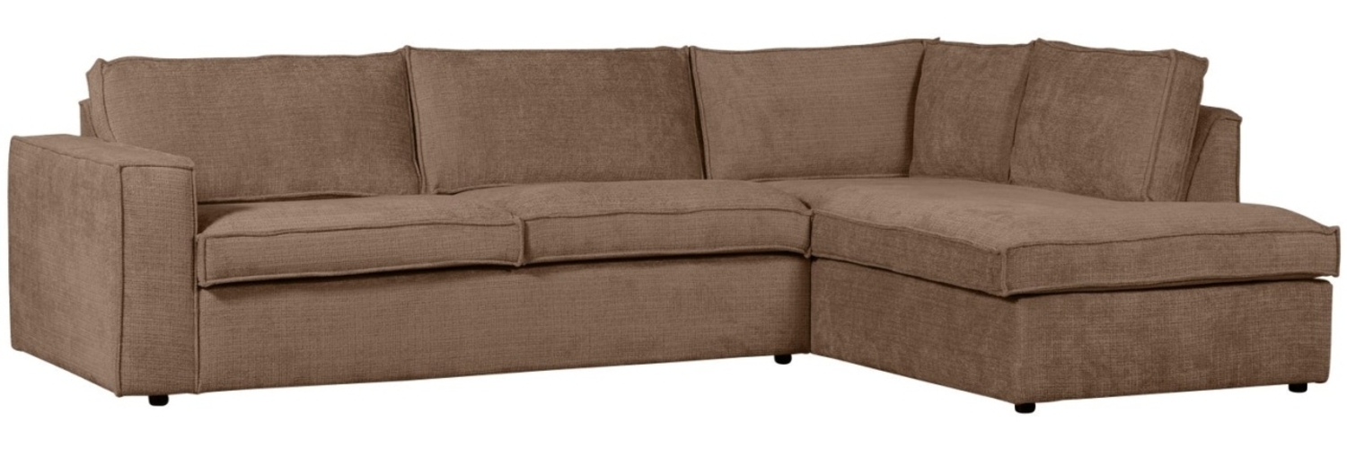 Ecksofa Hajo aus Chenille-Stoff Rechts, Mud Bild 1