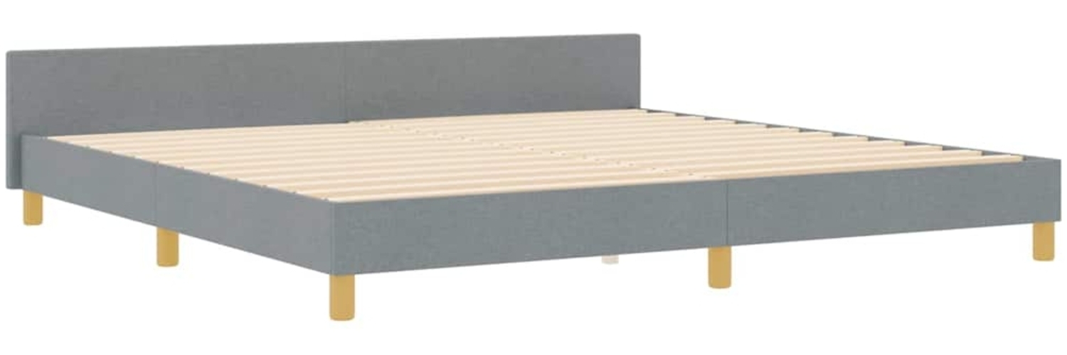 vidaXL Bettgestell mit Kopfteil Hellgrau 200 x 200 cm Stoff 3344830 Bild 1