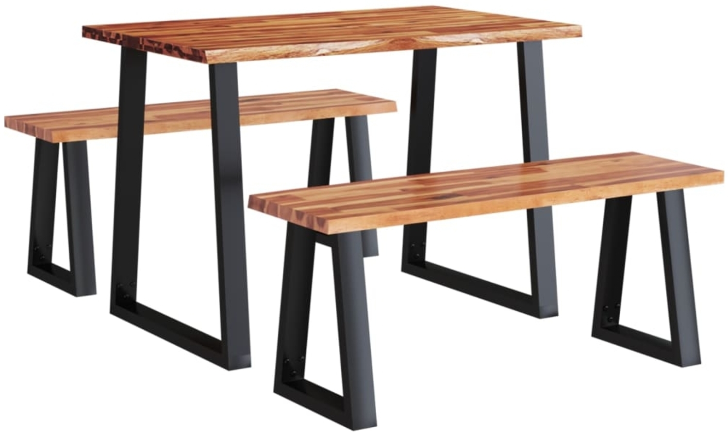 vidaXL 3-tlg. Essgruppe Baumkante Massivholz Akazie 3157524 Bild 1