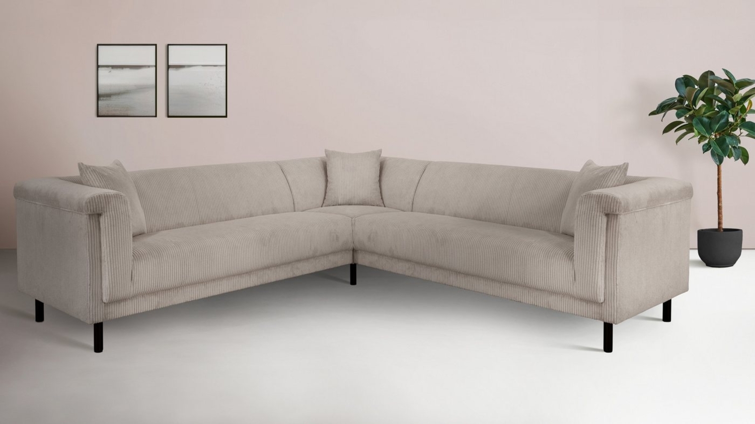 INOSIGN Ecksofa AGNIA L-Form B/T/H: 244/244/71 cm, incl. Zierkissen, gleichschenklig, auch in Cord Bild 1