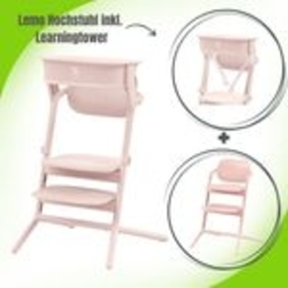 Cybex Lemo Hochstuhl inkl. Learning Tower / Lernturm-Aufsatz Pearl Pink Bild 1