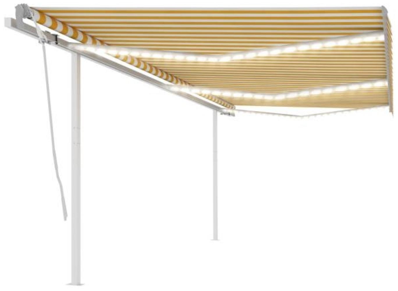 vidaXL Markise Manuell Einziehbar mit LED 6x3,5 m Gelb und Weiß 3070083 Bild 1
