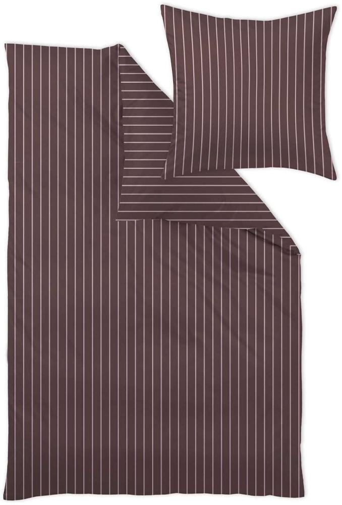Curt Bauer Mako-Brokat-Damast Bettwäsche Belluno|200x200 cm + 2x 40x80 cm| rouge Bild 1