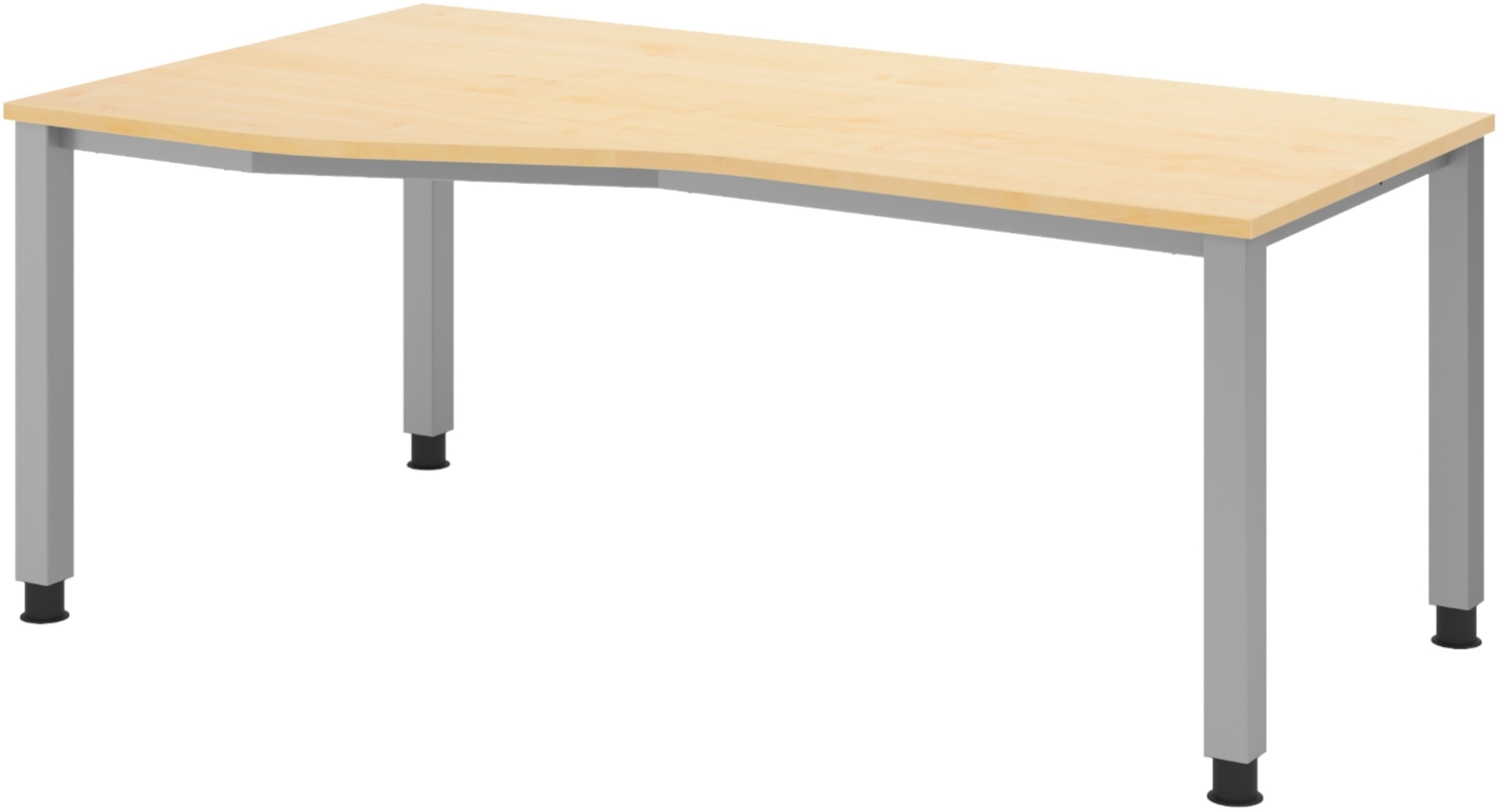 bümö Schreibtisch Q-Serie höhenverstellbar, Tischplatte 180 x 100 cm in Ahorn, Gestell in silber, QS-18-3 Bild 1