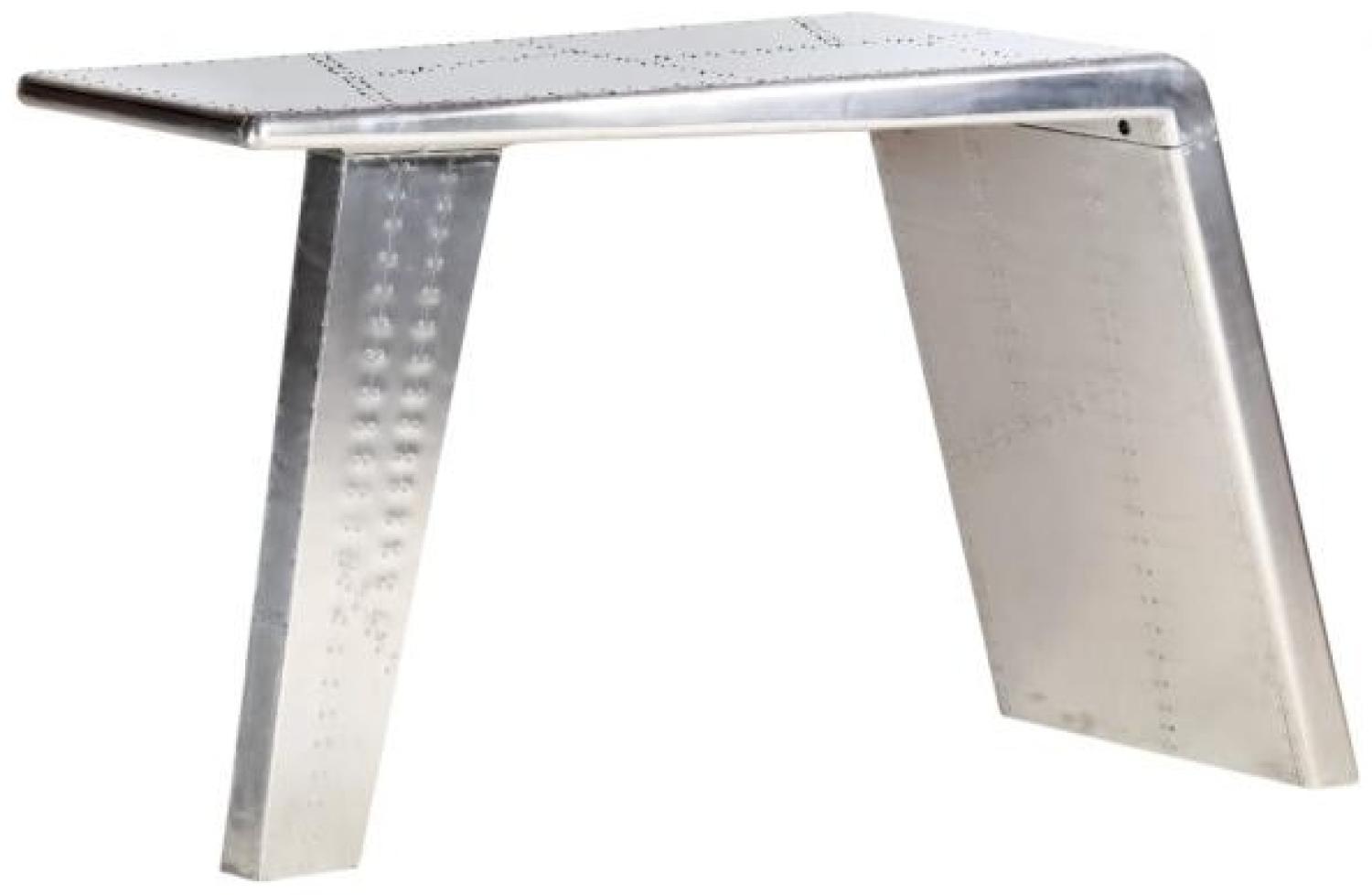 vidaXL Schreibtisch Flugzeugflügel-Optik, Metall Silber, 112 x 50 x 76 cm Bild 1