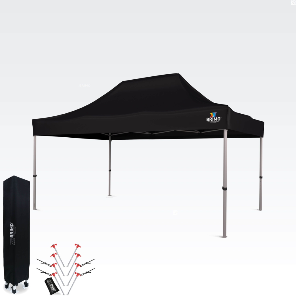 Gartenparty-Zelt 3x4,5 m: Ihr Rückzugsort für Entspannung und Feiern - ohne Wände - Schwarz Bild 1