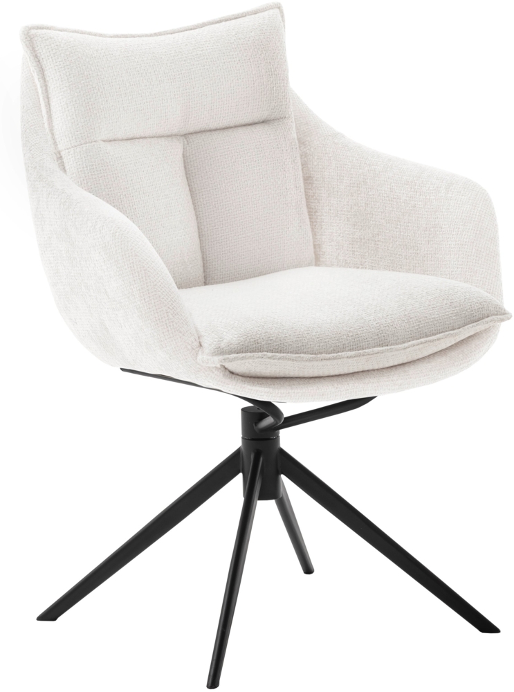 2er Set Sesselstuhl Parker, 360° drehbar - Creme / Schwarz Bild 1