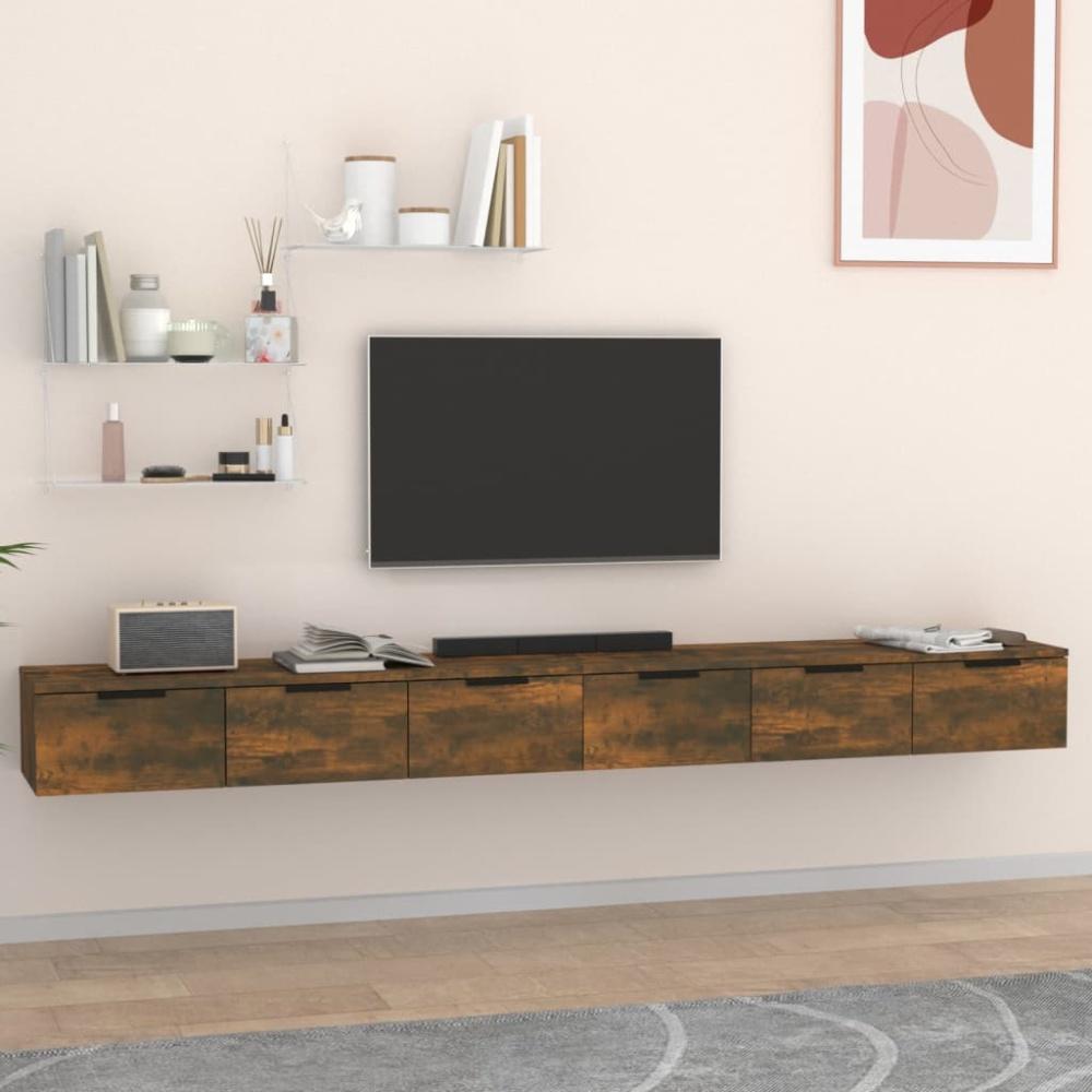 vidaXL Wandschränke 2 Stk. Räuchereiche 102x30x20 cm Holzwerkstoff 3115905 Bild 1