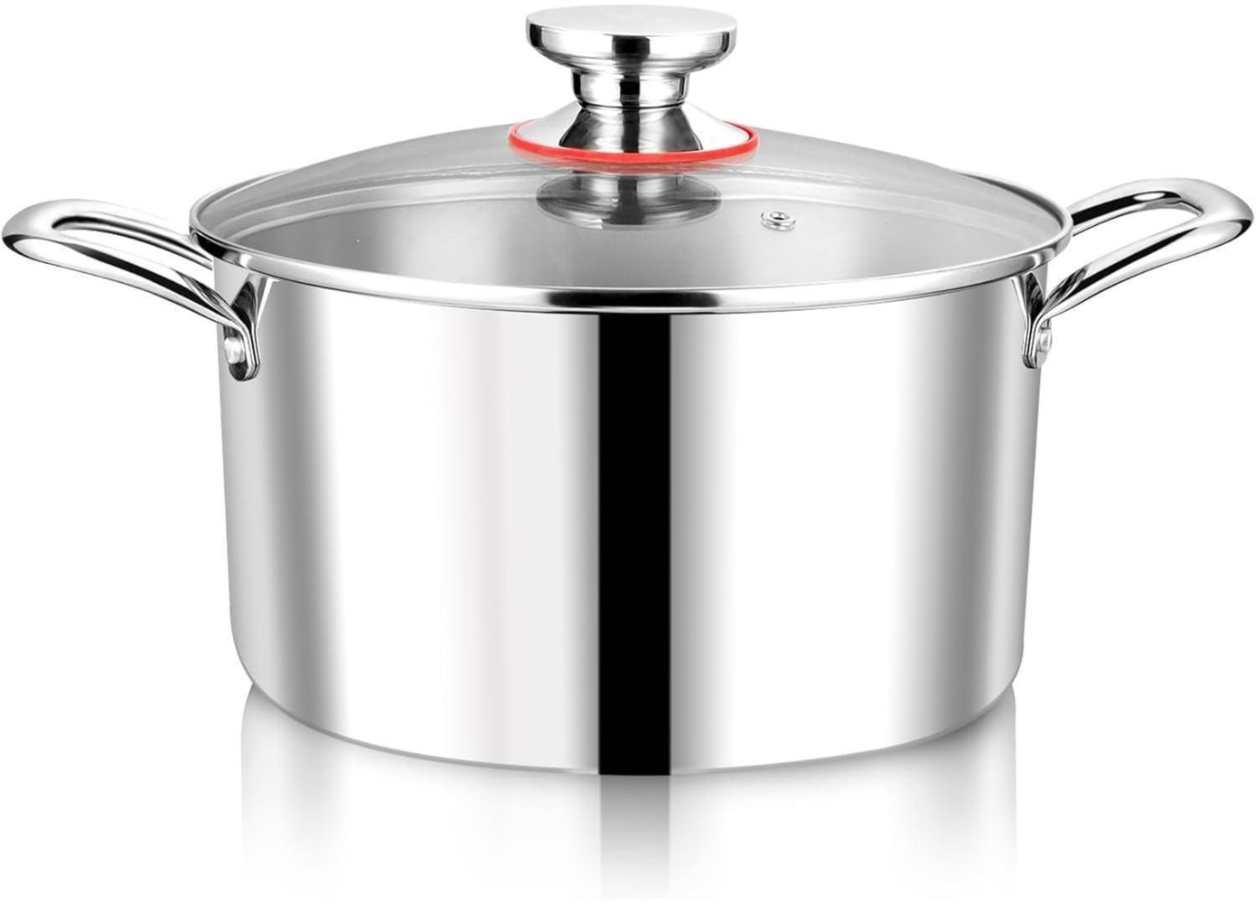 Joyfair 3-Lagiger Edelstahl Kochtopf 22cm mit Glasdeckel, 5L Induktion Bild 1