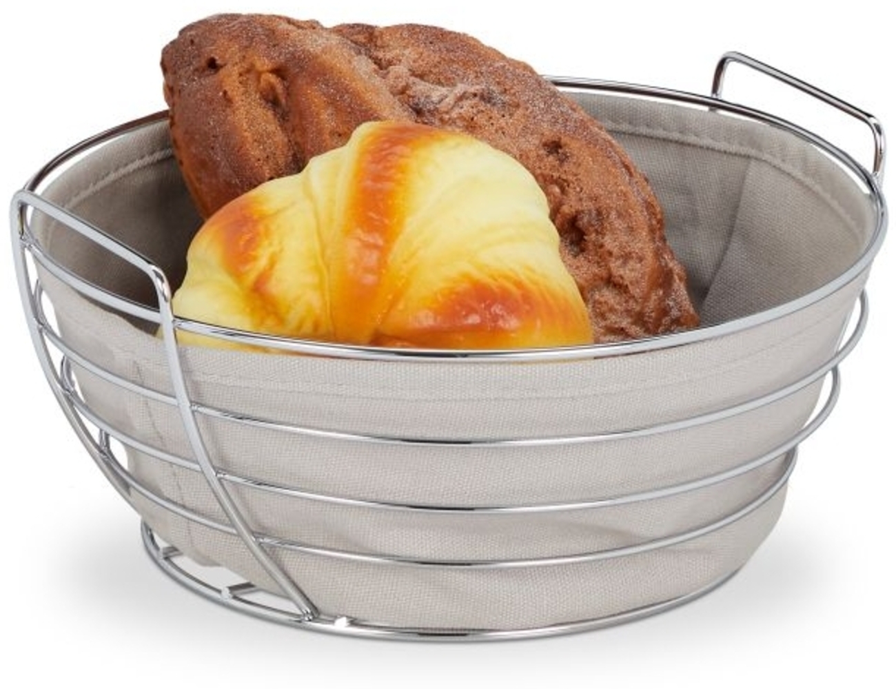 Runder Brotkorb Metall mit Stoffeinsatz 10031045_111 Bild 1
