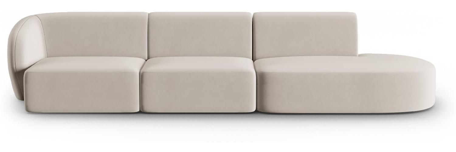 Micadoni Modulares Sofa Shane 4-Sitzer Rechts Samtstoff Beige Bild 1