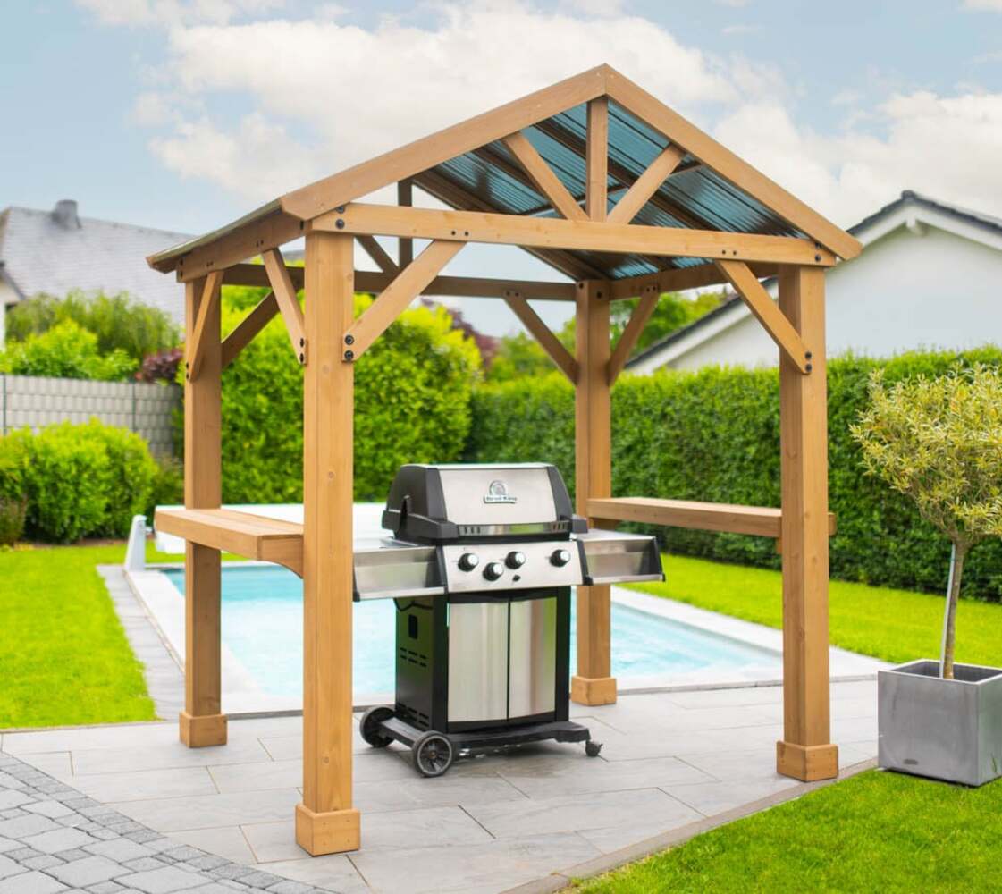 Westmann Holz Grill Pavillon Laval 67 | Natur | 174x245x268 cm Bild 1