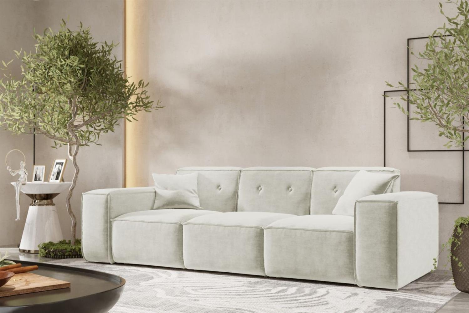 Sofa Designersofa CESINA 3-Sitzer in Stoff Perfect Harmony Cremeweiß Bild 1