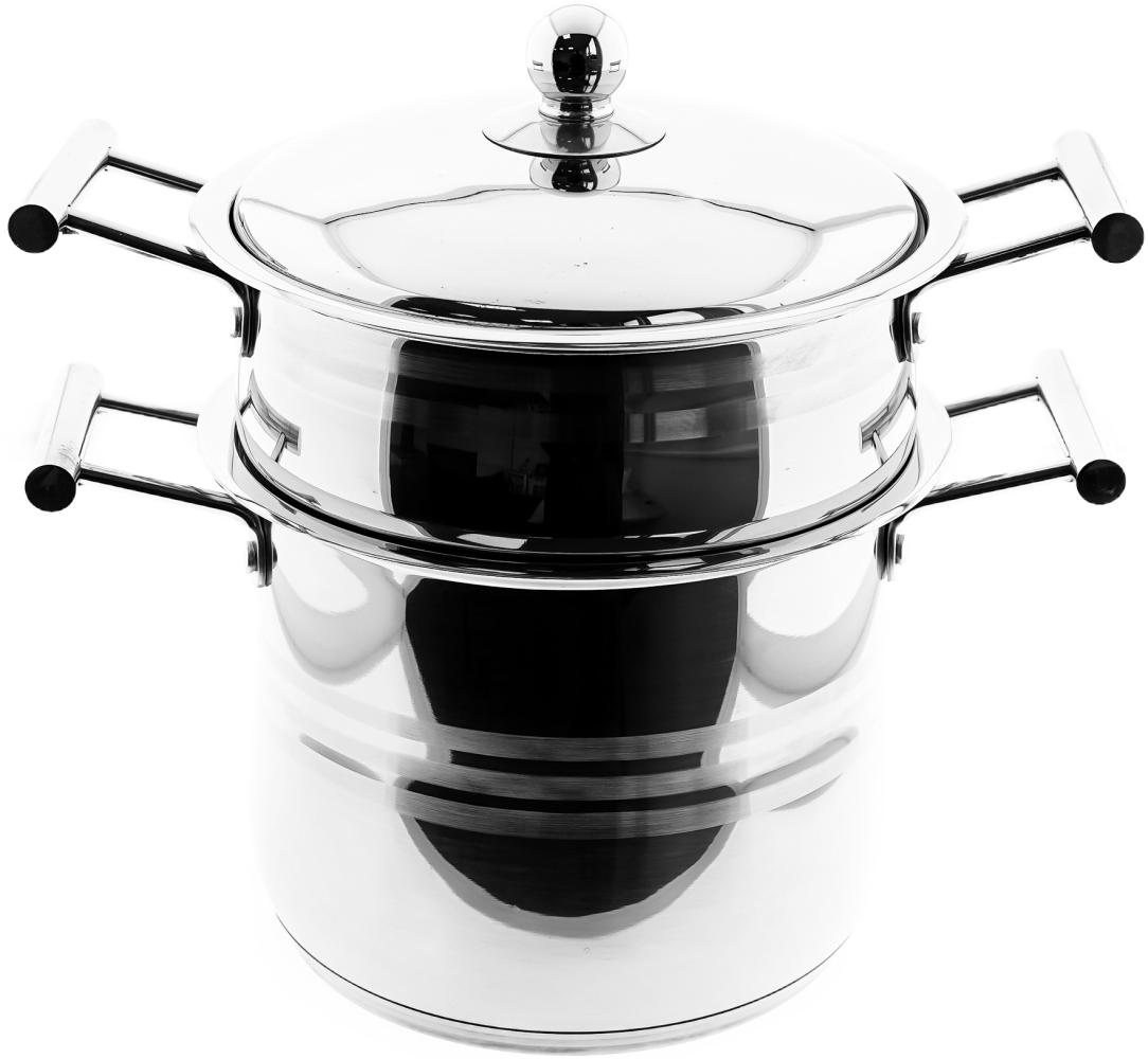 Sunay Couscous Pot aus Edelstahl Kochtopf mit Siebeinsatz in Silber 8L Bild 1